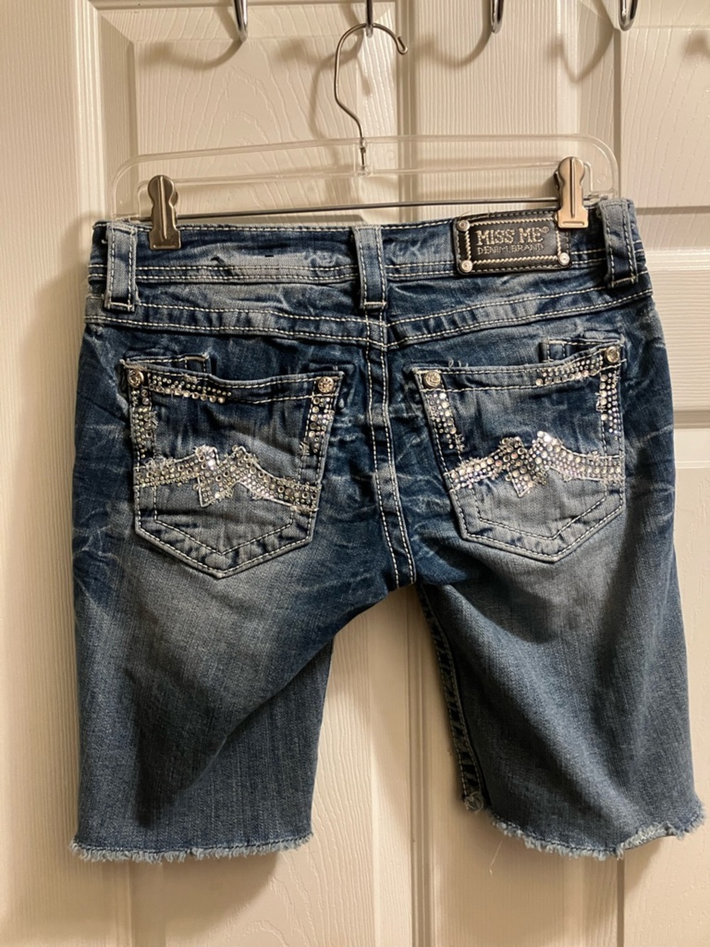 Miss Me Blue Embellished Boyfriend Jeans Shorts